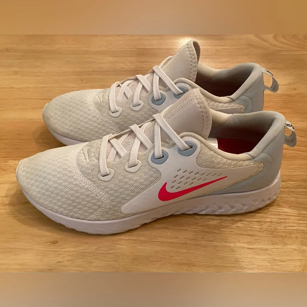 Nike Women's Legend React Running Shoes (White/Hyper Pink/Half Blue) - Picture 5 of 7